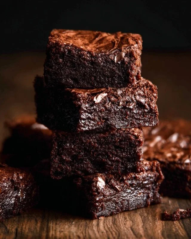 Delicious gooey brownies with a rich fudge texture and chocolate topping