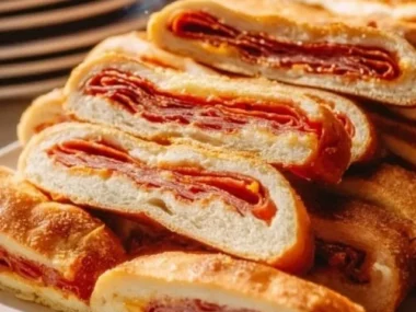 Delicious homemade pepperoni bread fresh out of the oven