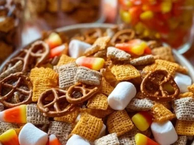 Delicious fall snack mix featuring seasonal nuts and dried fruits