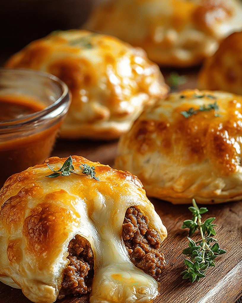 Cheesy Beef Crescent Rolls