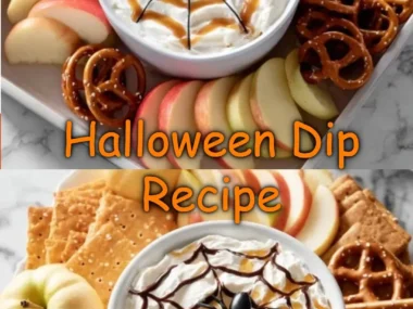 Spooky Halloween dip served in a pumpkin bowl for festive gatherings