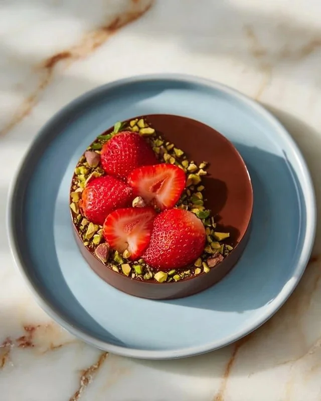 Delicious mocha mousse dessert topped with chocolate shavings and coffee beans.