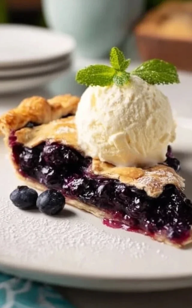 Delicious blueberry galette with flaky crust and fresh blueberries