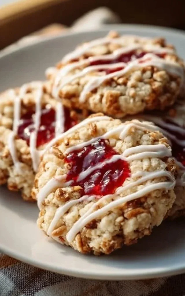 Delicious Strawberry Pretzel Cookies topped with whipped cream and strawberries