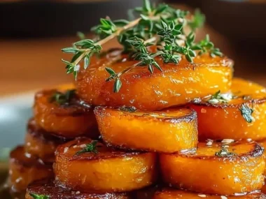Sweet Southern cornbread bites served with honey butter on a plate
