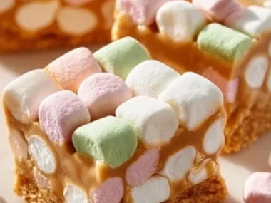 Butterscotch marshmallow squares with a crispy topping and gooey center