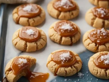 Delicious caramel-filled cookies fresh out of the oven