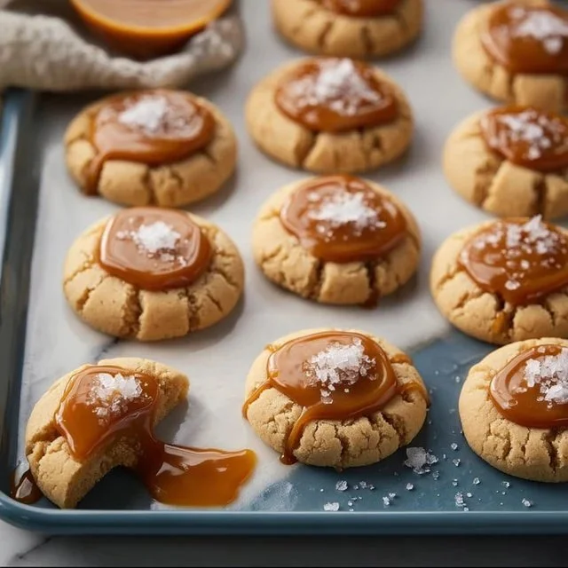Delicious caramel-filled cookies fresh out of the oven