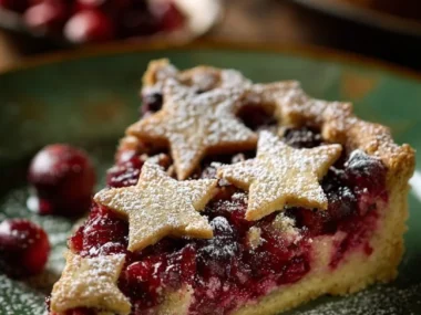 Delicious homemade Christmas Pie served during the holiday season