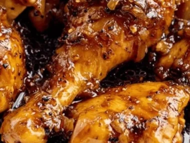 Delicious Coca-Cola Glazed Chicken served with fresh herbs