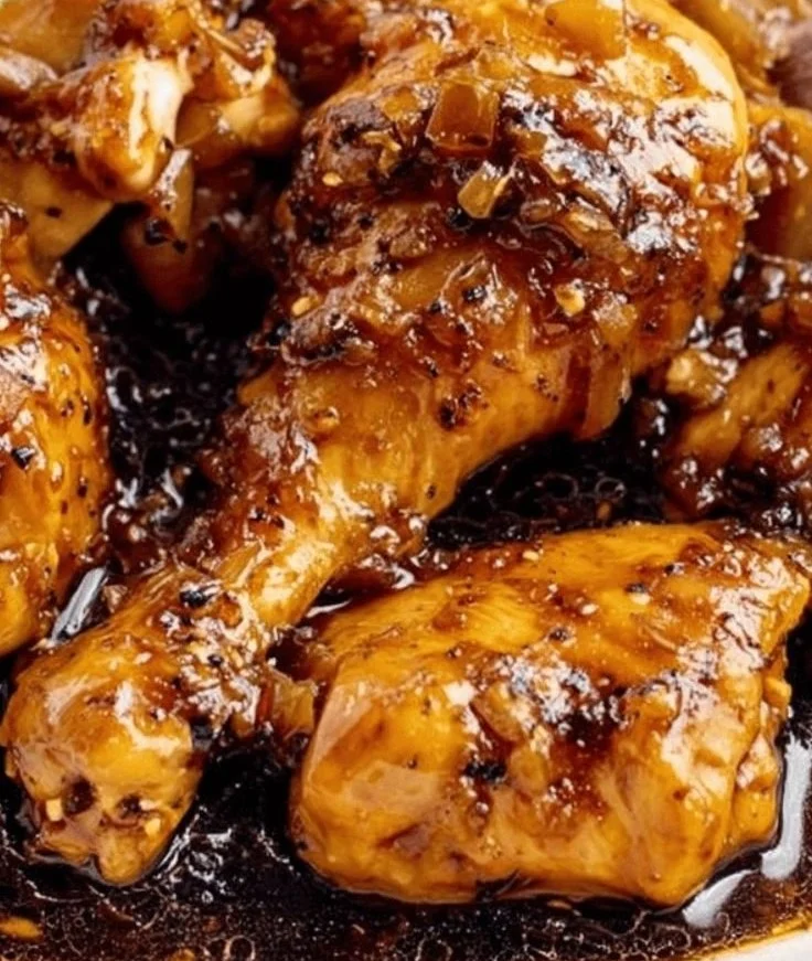 Delicious Coca-Cola Glazed Chicken served with fresh herbs