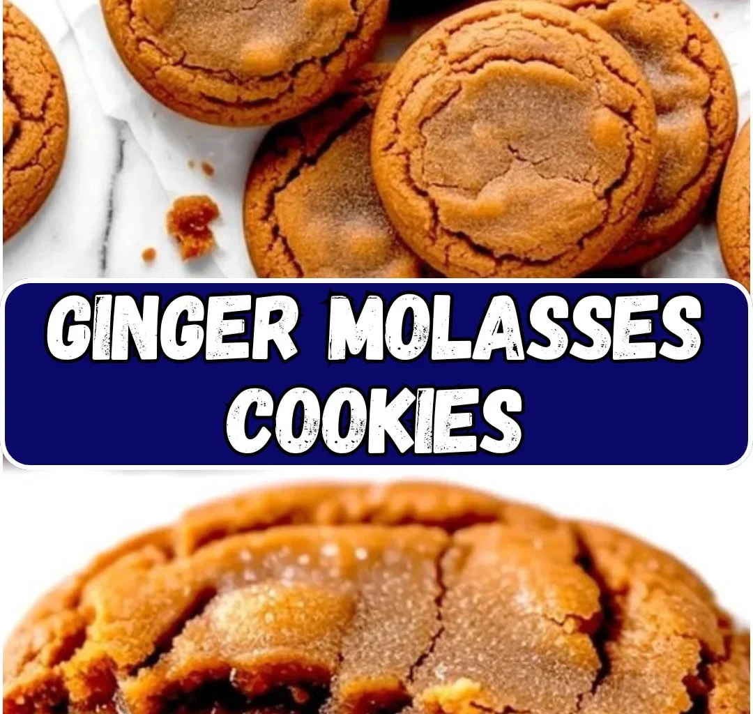 Deliciously baked Ginger Molasses Cookies with spices and a chewy texture