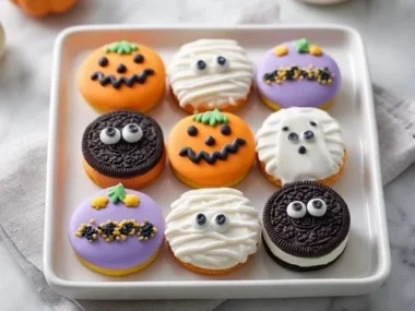 Halloween-themed Oreo treats decorated for spooky celebrations