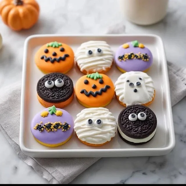 Halloween-themed Oreo treats decorated for spooky celebrations