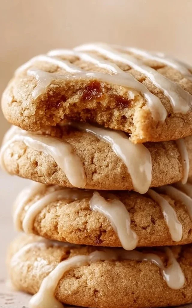 Freshly baked maple cookie delights topped with maple glaze
