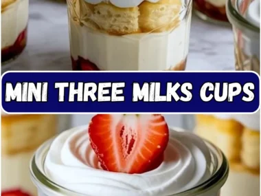 Delicious mini three milks cups dessert ready to enjoy