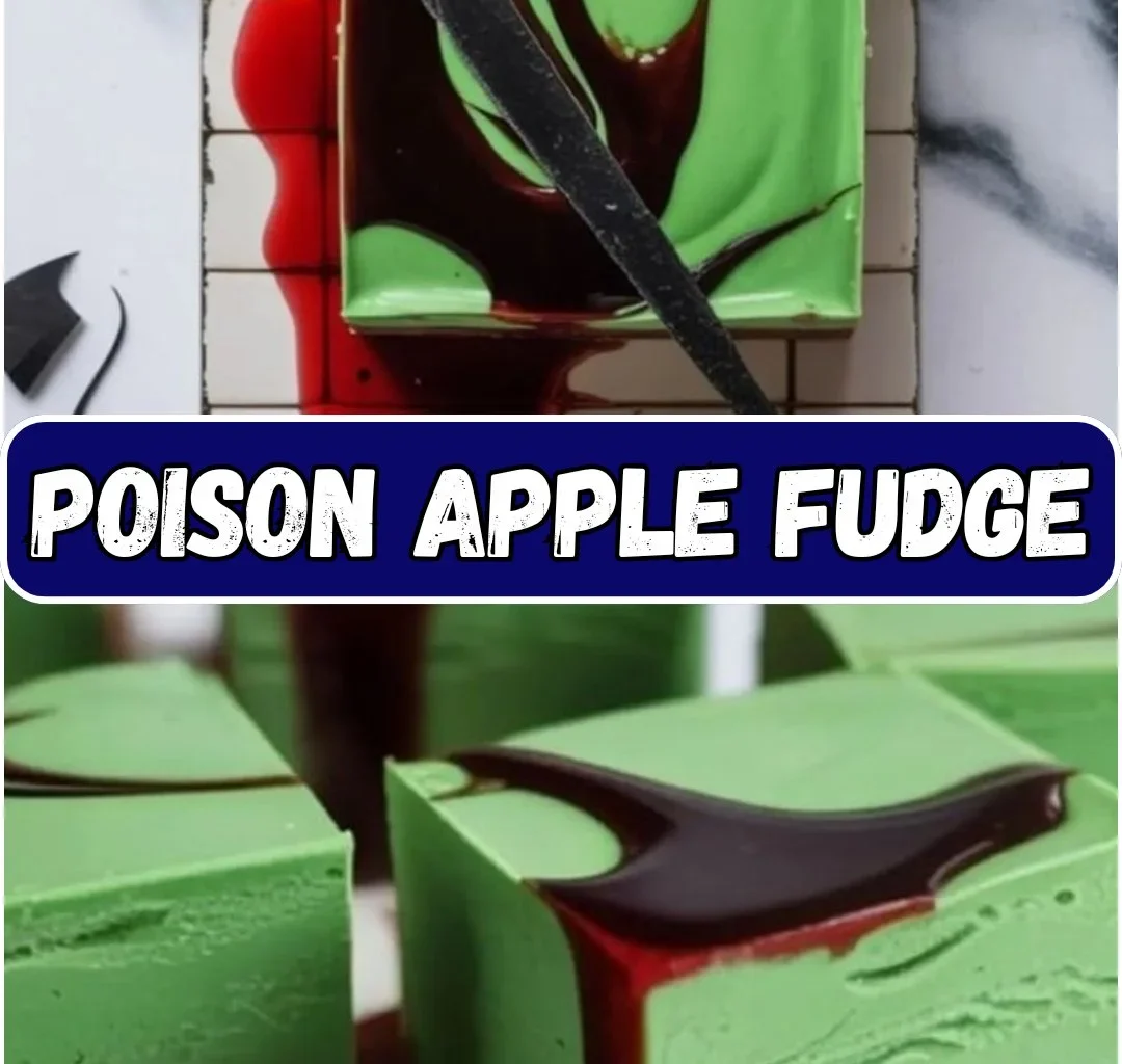 Delicious Poison Apple Fudge, a spooky treat for Halloween celebrations.