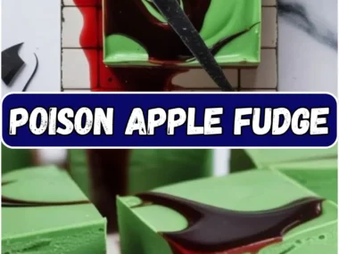 Delicious Poison Apple Fudge, a spooky treat for Halloween celebrations.