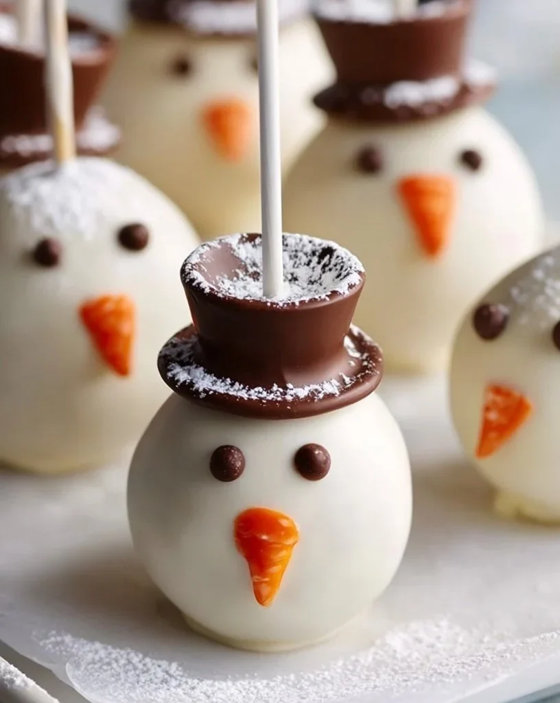 Delicious Snowman Cake Pops for festive winter celebrations