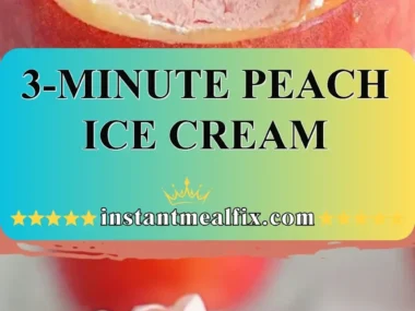 Creamy 3-Minute Peach Ice Cream served in a bowl with fresh peach slices.