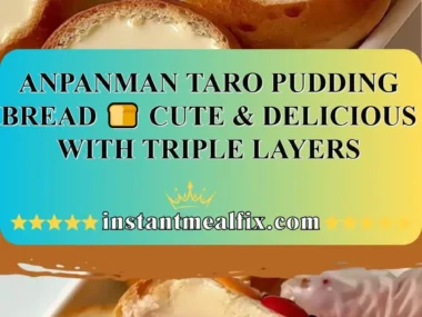 Anpanman Taro Pudding Bread with triple layers, cute and delicious dessert