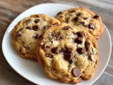 Delicious bakery style chocolate chip cookies fresh out of the oven