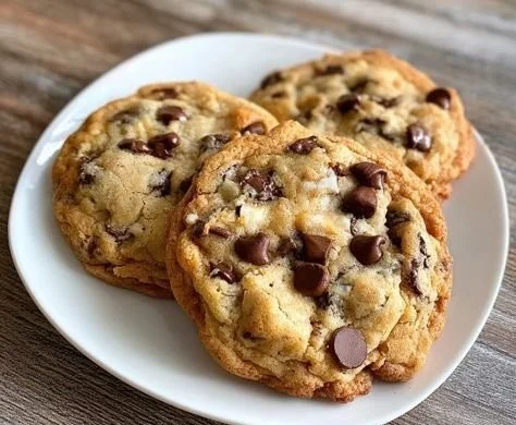 Delicious bakery style chocolate chip cookies fresh out of the oven