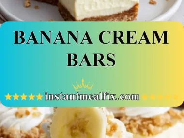 Delicious banana cream bars topped with whipped cream and fresh bananas