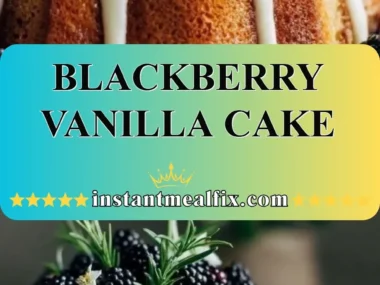 Sliced Blackberry Vanilla Cake on a decorative plate