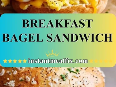 Delicious breakfast bagel sandwich with fresh ingredients and toppings