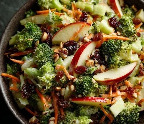 Delicious Broccoli Apple Crunch Salad with vibrant colors and textures