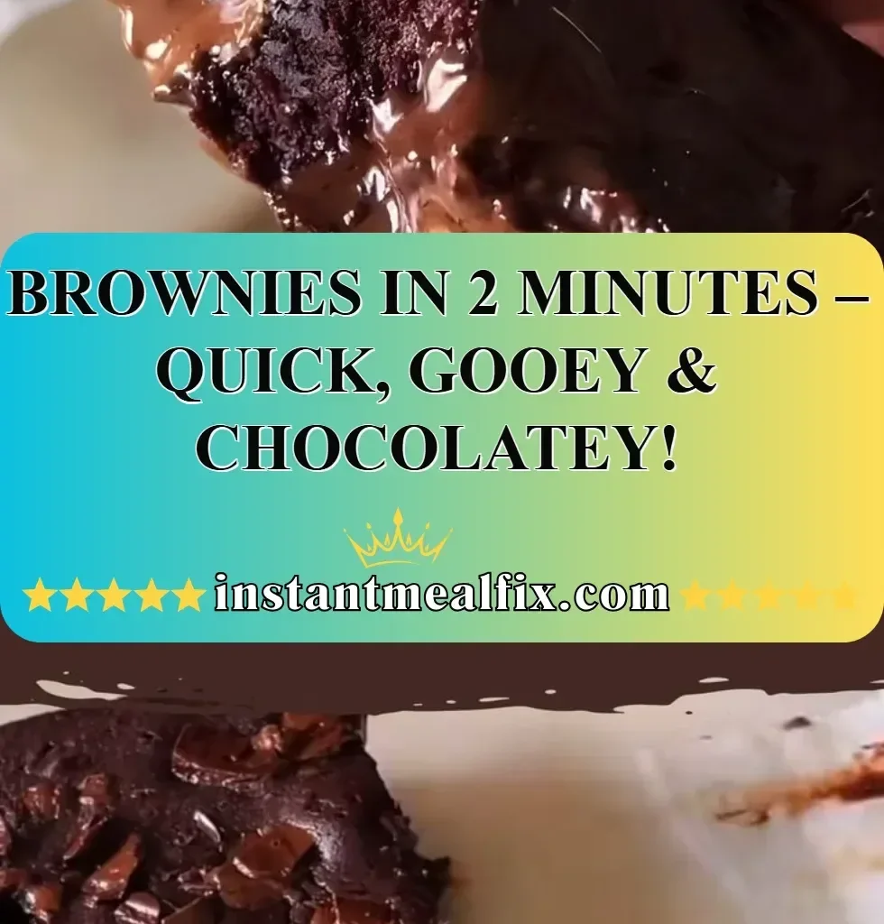 Delicious quick brownies that are gooey and chocolatey, ready in 2 minutes.