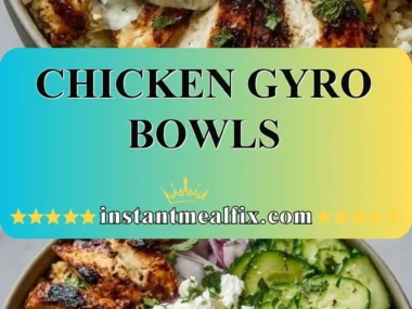 Delicious Chicken Gyro Bowl with tender chicken, fresh vegetables, and zesty sauce