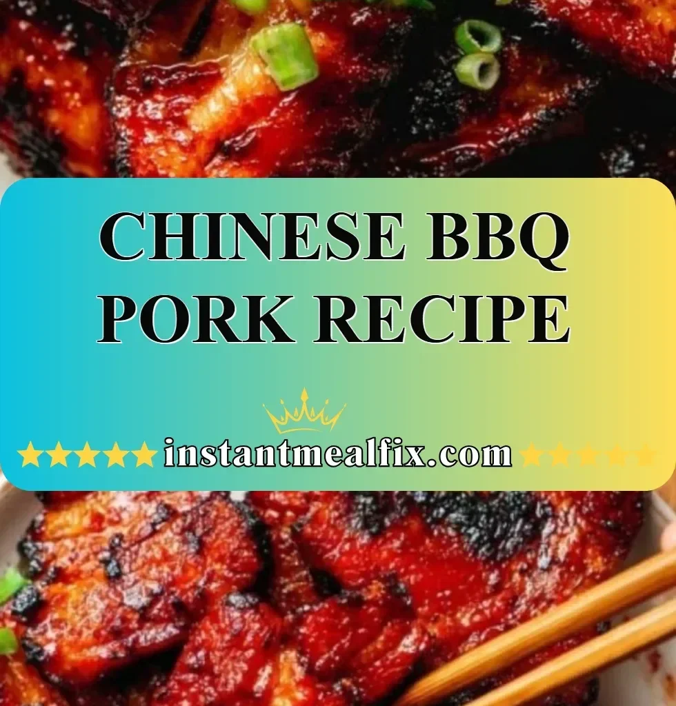 Delicious Chinese BBQ Pork plated with garnish and side dishes