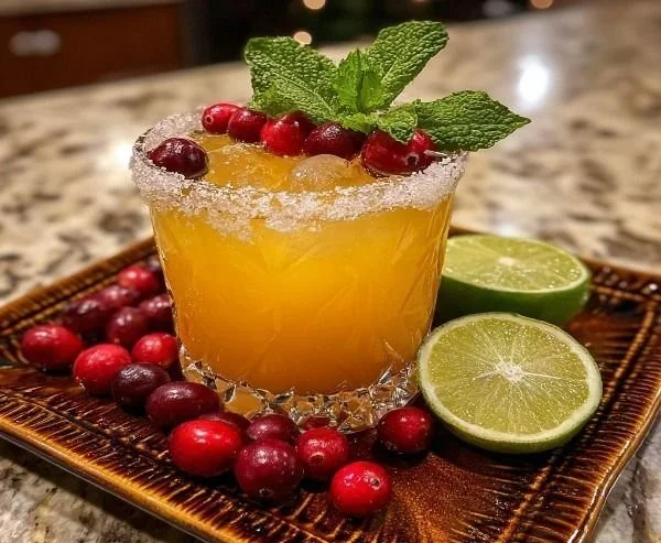 Festive Mistletoe Margarita cocktail for Christmas celebrations