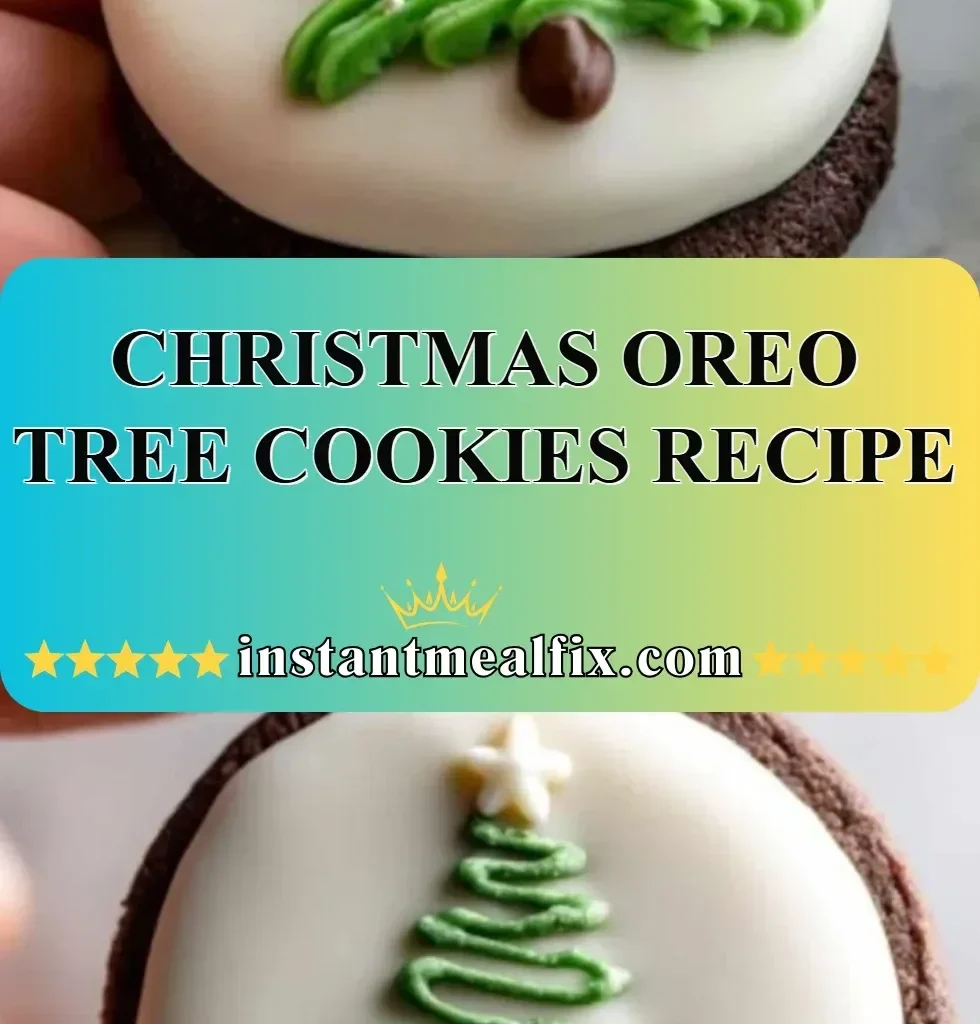 Decorative Christmas Oreo Tree Cookies on a festive platter