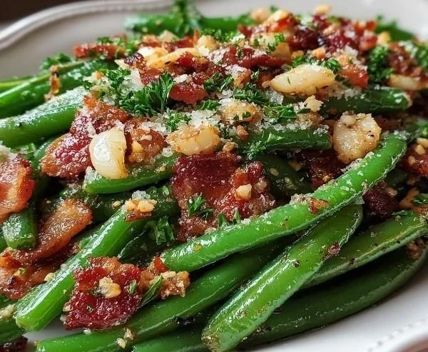 Delicious Crack Green Beans recipe featuring fresh green beans and spices.