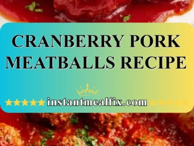 Savory cranberry pork meatballs garnished and ready to serve