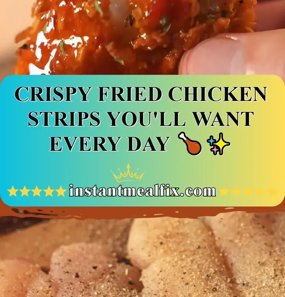 Golden crispy fried chicken strips served on a plate
