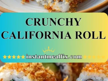 Crunchy California Roll with crab, avocado, and cucumber wrapped in sushi rice