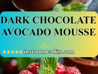 Delicious dark chocolate avocado mousse dessert served in a bowl
