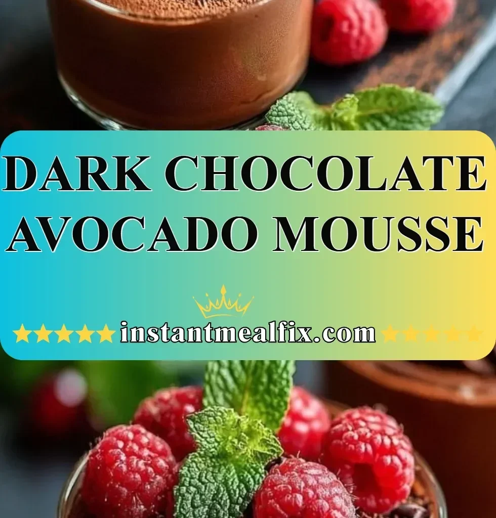 Delicious dark chocolate avocado mousse dessert served in a bowl