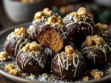 Decadent spiced gingerbread truffles with a creamy chocolate coating