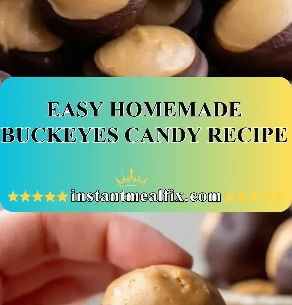 Easy homemade Buckeyes candy made with peanut butter and chocolate