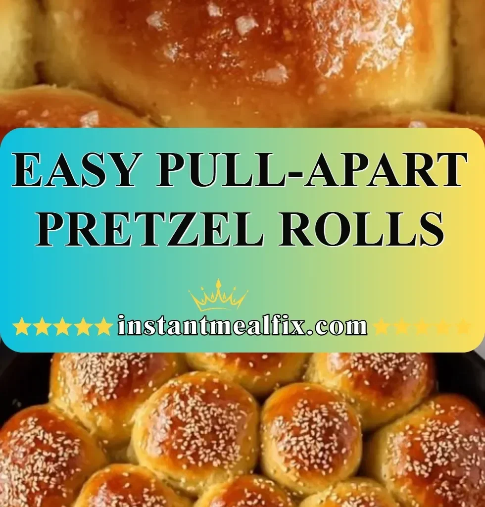 Homemade easy pull-apart pretzel rolls fresh out of the oven