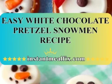Delicious white chocolate pretzel snowmen for a festive holiday treat