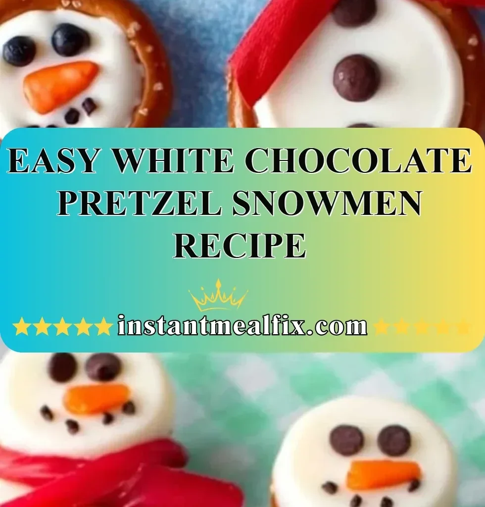 Delicious white chocolate pretzel snowmen for a festive holiday treat