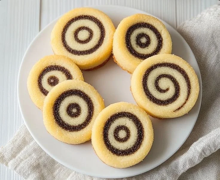 Colorful pinwheel cookies beautifully arranged on a plate.