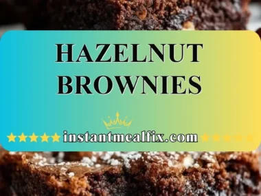 Delicious hazelnut brownies topped with chocolate and nuts