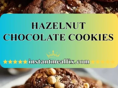Freshly baked hazelnut chocolate cookies on a cooling rack